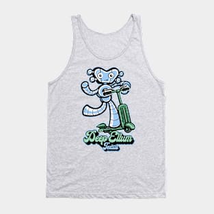 Deep Ellum Traveling Man Robot on Scooter Tank Top